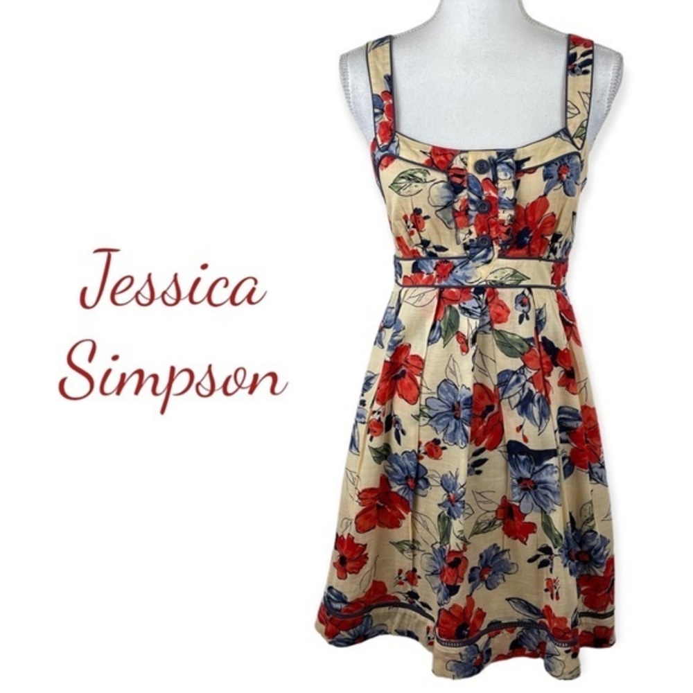 Jessica Simpson Bold Floral 100% Cotton Sundress NWOT
